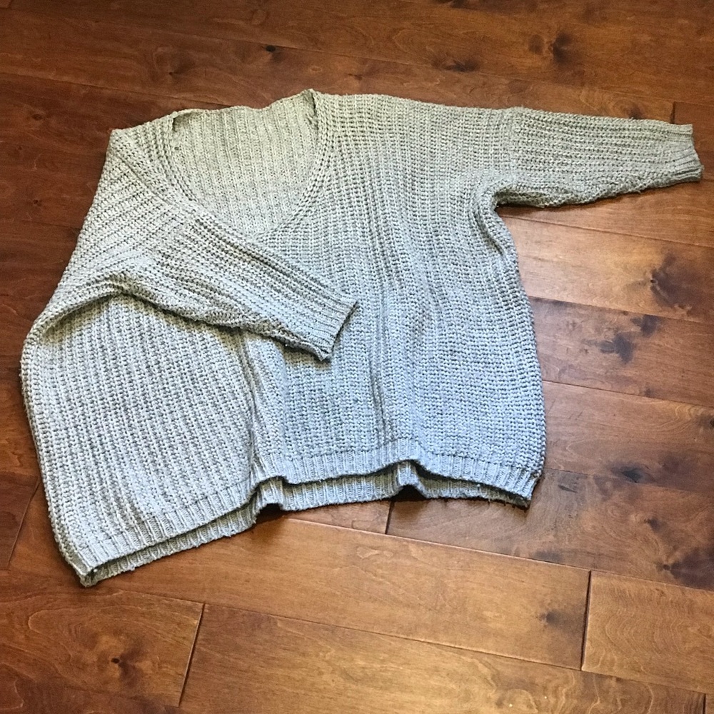 Oversized Grey Knit Sweater